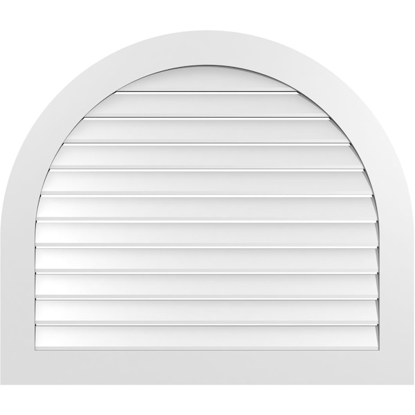 Ekena Millwork Round Top Surface Mount PVC Gable Vent: Functional, w/ 3-1/2"W x 1"P Standard Frame, 42"W x 36"H GVPRT42X3601SF - main